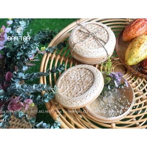 Round Vietnam Bamboo Small Gift Baskets Moon Cake Holder for Mid Autumn Festival <b>Home</b> <b>Decor</b> Tet Holiday Amazon FBA Gift Box - Product Image 3