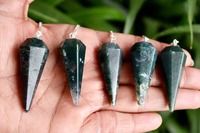 Vente en gros de pendule en cristal d'agate à 6 facettes en forme de cône pendule de pierres précieuses énergisées pour la guérison Vente en gros de cristal en vrac