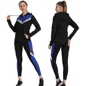Conjunto Deportivo de 3 Piezas para Mujer, con Capucha, Estampado Informal |   Conjunto Deportivo de Chaqueta y Pantalones para Gimnasio - Product Image 3