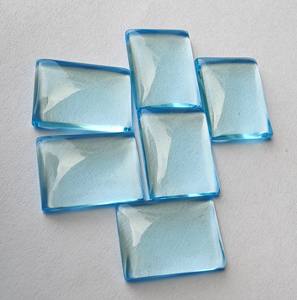 Wholesale Natural for Blue Quartz Cabochon Rectangle Baguette Cut Flat Back IGI Certified All Loose Gemstones for Jewelry - Product Image 1