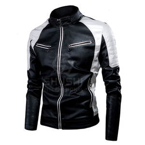 Último diseño de cuero genuino para hombre, cuello levantado, logotipo frontal, chaqueta deportiva para montar en bicicleta, impermeable, de secado rápido y transpirable - Product Image 1