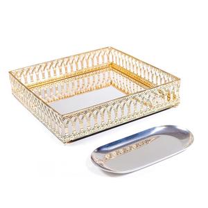 Produit exclusif Plateau de service de nourriture élégant métallique avec plateau décoratif de table à manger fini de haute qualité Fêtes de mariage - Product Image 4