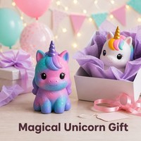 Jouet Squishy Licorne Galaxie en PU à Remontée Lente, Anti-Stress, Doux à Presser, Décoration de Bureau Kawaii, Cadeau
