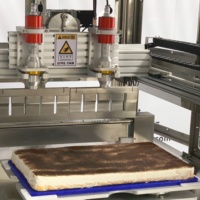Machine de découpe automatique des aliments avec technologie ultrasonique, nettoyage automatique, sécurité en acier inoxydable pour la transformation des gâteaux congelés