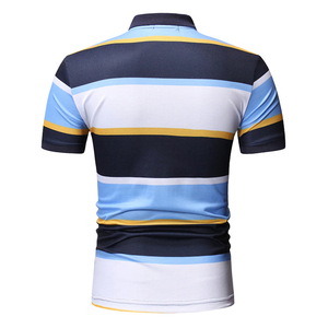Polo de manga corta con patrón sólido de tela de punto de alta calidad transpirable para primavera y verano - Product Image 2
