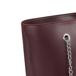 MAROON Women's Genuine Leather <b>Tote</b> <b>Bags</b> Large Capacity <b>Vintage</b> Designer Shoulder Handbag Zipper Simple Stylish Casual Daily Use - Product Image 2