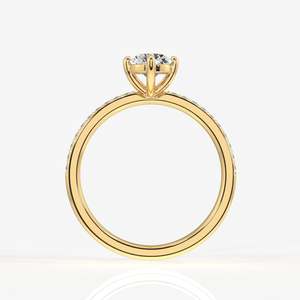 Bague de fiançailles en or 9 carats avec diamant moissanite taille portugaise, élégante et luxueuse - Product Image 5