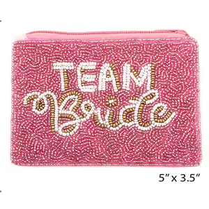 Pochette à main de style classique, perle de rocaille brodée à la main, mini sac, couleurs mélangées, logo de taille personnalisable pour - Product Image 5