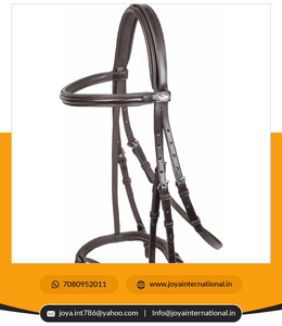 Brida de cuero de caballo de carreras de alta calidad, logotipo personalizado, costura elegante inteligente, precio competitivo, India, incluida la bolsa de brida Rein - Product Image 6