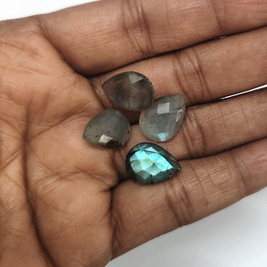 Haute qualité 4 pièces 14x10mm poire briolette gemmes de labradorite naturelle 19.75 Cts Lot US $9 toutes les pierres précieuses en vrac ventes de brevets américains IROC - Product Image 3
