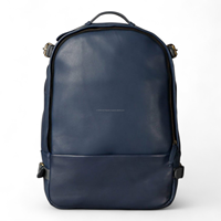 Mochila para Portátil de Cuero Genuino Hecha a Mano, Cierre de Cordón, 20-39L, Geométrica, Unisex, Estilo Vintage, para Universidad, Viajes y Aire Libre
