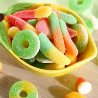 Bonbons gélifiés en vrac OEM, saveurs de fruits mélangés, acidulés et sucrés, bonbons halal, usine de confiserie