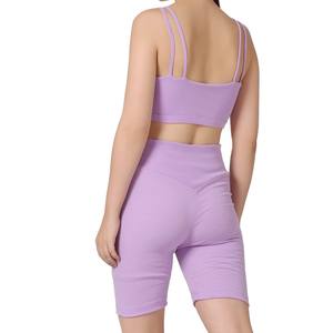 Shorts de Yoga de Dos Piezas sin Costuras con Logotipo Personalizado para Mujer, Estilo Nuevo, Diseño Sólido, Ropa Deportiva para Gimnasio - Product Image 3