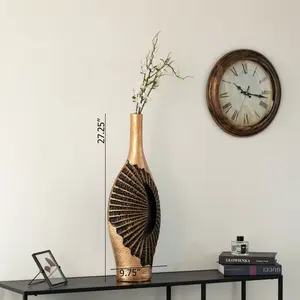 Vase à fleurs artistique côtier en fer fait à la main, finition de luxe haut de gamme, vase de table écologique pour les intérieurs modernes, Zahid Exports - Product Image 6