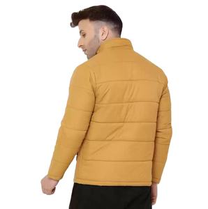 Veste matelassée à fermeture éclair réglable pour hommes en toile respirante de style High Street avec poches confortables Veste rembourrée de couleur unie - Product Image 3