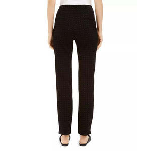 Pantaloni Modellanti a Vita Alta da Donna Charter Club, Leggings Traspiranti in Tela, Taglia 4, Neri con Tecnica Stropicciata - Product Image 2