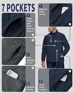 Veste softshell pour homme, élégante, légère, imperméable, coupe-vent, respirante, chaude et flexible, idéale pour la randonnée et le camping - Product Image 4