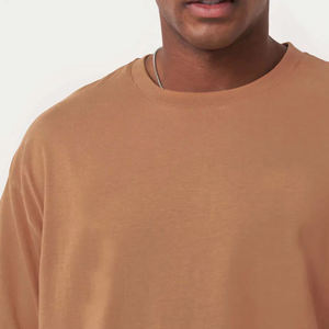 Custom Logo Tee Shirt Streetwear Oversize Blank <b>Cropped</b> <b>Top</b> T-shirt Heavyweight Cotton Drop Shoulder Boxy Fit T-Shirt for <b>Men</b> - Product Image 2