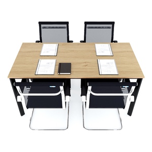 Ministerial <b>Table</b> 160x80cm Made of Melamine-Coated Plywood with Oval Iron Legs HBOV044 <b>Office</b> Furniture Adjustable for Hotel Use - Product Image 3