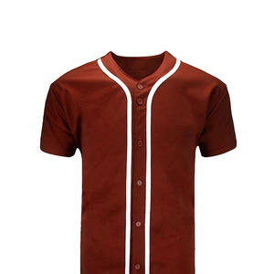 Camiseta Deportiva de Manga Corta con Cierre de Botones para Entrenamiento de Béisbol y Softbol, Color Liso, Corte Regular - Product Image 6