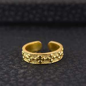 unique Design <b>Boho</b> Pattern Band <b>Ring</b> Tribal Brass <b>Rings</b> Women 18k Gold Plated Vintage Dots Geometric <b>Ring</b> for Wholesale/OEM/ODM - Product Image 5