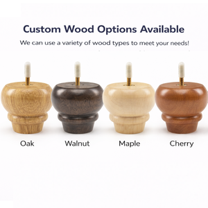 Short Turned Wooden Furniture Leg Black Solid Wood <b>Sofa</b> <b>Bed</b> Cabinet Table Leg OEM Custom Factory Supplier - Product Image 3