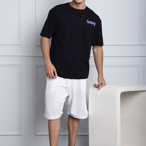 T-shirt à épaules tombantes pour hommes de haute qualité Impression personnalisée Poids lourd Street Wear 100% Cotton Puff Printing Design - Product Image 6