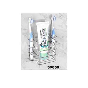 Porte-brosse à dents mural pour douche support de brosse à dents en acier inoxydable support mural/comptoir 3 fentes organisateur - Product Image 1