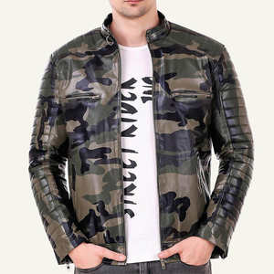 Veste en cuir de vachette pour hommes, tenue tendance au design propre d'usine, logo personnalisé, style unique, veste en cuir de motard pour hommes - Product Image 2