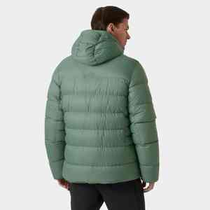 Doudoune d'hiver pour homme-Manteau léger et personnalisable en fibre de polyester avec capuche Motif solide Respirant et logo sur le devant - Product Image 3