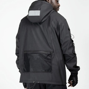 Killwinner Tech Wear hommes en cuir imperméable Sports de plein air Bomber vestes printemps automne tendance avec hauts de Couple noirs - Product Image 3