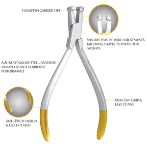 Alicates Premium para Remover Soportes de Bucles TC con Insertos de Carburo de Tungsteno, Herramientas Reutilizables de Acero Inoxidable para Despegue Ortodóntico, CE - Product Image 1
