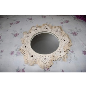 2026 Launch High Quality Home Decor <b>Mirror</b> Farmhouse Style Designer Hand 100% Cotton Wool Tapestry Customized MOQ Export From BD - Product Image 1