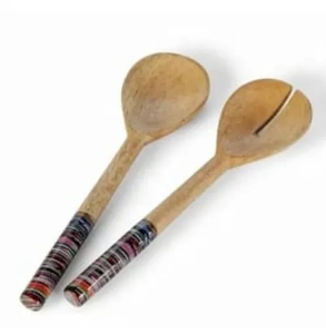 ชุดเครื่องใช้บนโต๊ะอาหารทำจากไม้เป็นมิตรกับสิ่งแวดล้อมช้อนไม้พิมพ์ลายเคลือบเป็นมิตรกับสิ่งแวดล้อม - Product Image 1