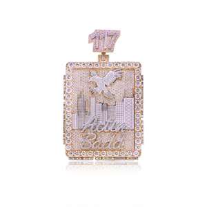 VVS Moissanite Rose Blanc Or Hip-hop Coupe Ronde Diamant Pendentif Bijoux De Mariage Pendentif Pour Hommes En Argent Sterling 925 - Product Image 6