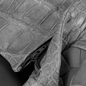 Nouvelle arrivée : veste en cuir de crocodile embossé pour homme, design personnalisé, couleur personnalisée, fermeture éclair respirante, veste OEM. - Product Image 4