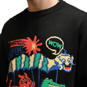 เสื้อถักสวมหัวสำหรับผู้ชายผ้าขนแกะคอกลมกันลมเป็นมิตรกับสิ่งแวดล้อมดีไซน์เป็นตัวอักษรแจ็คการ์ดออกแบบโลโก้ได้ตามต้องการ - Product Image 5