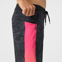 Shorts de surf pour hommes personnalisés à taille élastique, séchage rapide, anti-UV, ensemble de 3 pièces, logo sur le devant, spandex/polyester, shorts de plage