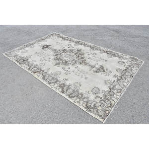 Antique Beige Marron 5.7 X 9.1ft Laine Vintage Turc Tapis Patchwork Plat Armure pour Adolescent Salon Décor Latex Soutenu - Product Image 3