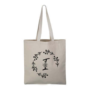 กระเป๋าผ้าแคนวาสตัวอักษร 'I'  ทันสมัย จุของได้เยอะ ปิดด้วยซิป ปรับแต่งได้ ซับในผ้าฝ้าย  ตัวอักษรย่อ สีพื้น - Product Image 1