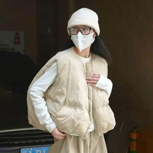 Gilet coréen décontracté pour femme avec col rond haut sans manches chaud automne hiver Streetwear gilet en tissu polaire - Product Image 6