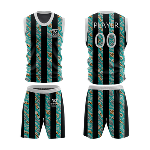 ชุดกีฬาบาสเก็ตบอลเสื้อทีมออกแบบลายทางผ้าแห้งเร็วกันความชื้น OEM ODM ออกแบบได้ตามต้องการ - Product Image 2