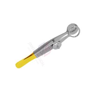 Forceps à chalazion manuel réutilisable en acier inoxydable demi-or ovale à grande plaque ouverte, outil de chirurgie ophtalmique de qualité supérieure - Product Image 3
