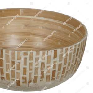 Bol incrusté de bambou Offre Spéciale de Vietrustic pièce de service décorative fabriquée à la main pour un repas à la maison durable - Product Image 5