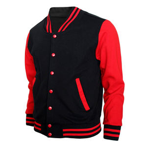 Veste de baseball varsity en laine brodée de qualité supérieure pour hommes, manches en cuir, personnalisable - Product Image 1