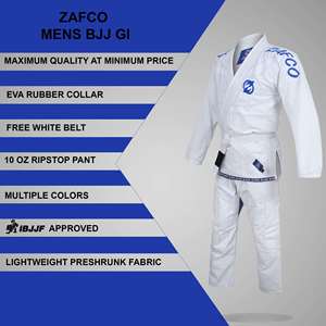 Ligero 350GSM BJJ Gi logotipo personalizado Jiu Jitsu Kimono uniforme OEM fábrica traje de entrenamiento transpirable duradero - Product Image 4