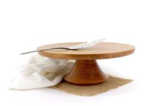 STYLES STAND Haute Qualité Vente Chaude Acacia En Bois Haut Pied Rond Plateau En Bois Gâteau Stand pour Servir Gâteaux et Fruits - Product Image 4