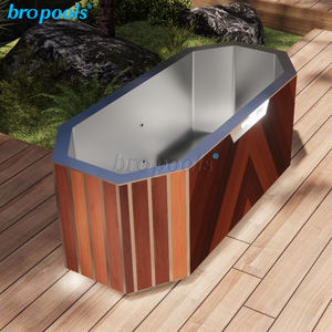 2025 Yeni Tasarım Şık Zarif Kırmızı Sedir Paslanmaz Çelik Soğuk Dalma Küveti Açık/H Kapalı Alan Buz Banyosu İyileşme Terapisi <span class=keywords><strong>Spa</strong></span> İçin - Product Image 4