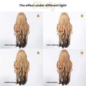 DWY Glueless Blonde HD Lace Front Synthetic <b>Wig</b> 30-32 Inches Heat Resistant Fiber Body Wave <b>Wig</b> with Small Cap Size - Product Image 6