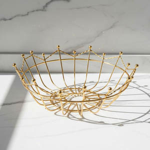 High Quality Rustic Matte Black Iron <b>Mesh</b> Fruit <b>Basket</b> Decorative Kitchen Centerpiece and Vegetable Bowl Eco-Friendly - Product Image 1